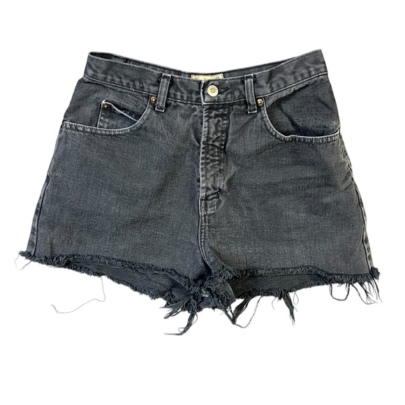 Pres De Chamonix Shorts 8R Black Fringe Hem High‎ Rise Distressed Grunge Boho - Picture 1 of 9